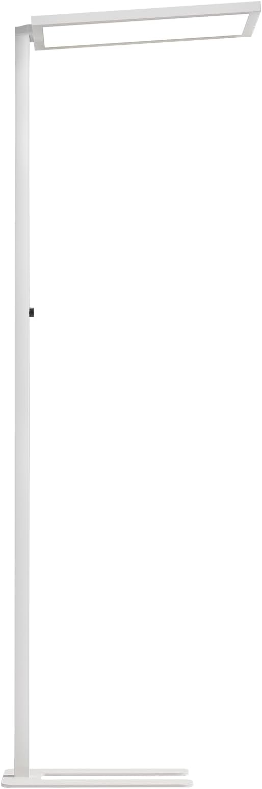 80" LED Floor Lamp Modern, 7500LM Dimmable Eye-Care Tall Reading Light, 100W Full Spectrum Dual Light Source Standing Piano Lamp 4000K Bright Lighting for Office, Home - White