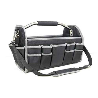 16"Open Tool Tote Collapsible bag with Shoulder Strap Portable Waterproof Tool Organizer Made Oxford Cloth with Suitable for Electrician, Carpenter