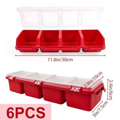 6 Pcs Screw Organizers Storage Bins with Lids, Plastic Stackable Hardware Organizer Box for Garage Nails/Craft Tool Organizing, Tool Cart Cabinet Workbench Drawers with Compartment Bolt Organizer