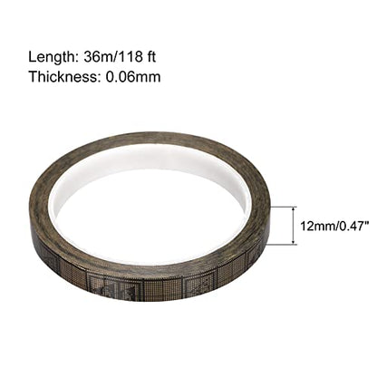 MECCANIXITY Adhesive Grid ESD Tape 0.47 Inch Wide x 118 FT Long Conductive Grid Tape for Electronics Parts Components Bag Sealing, Brown