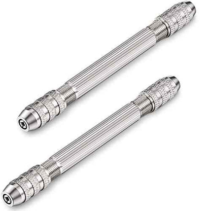 Zhehao Double Ended Pin Vise DIY Hand Drill Pin Vise Resin Drill Wire Twisting Tools with Copper Collet Copper Drill Jewelry Making Tools for DIY Hairpin Keychain Bracelets Necklace (2 Pieces)