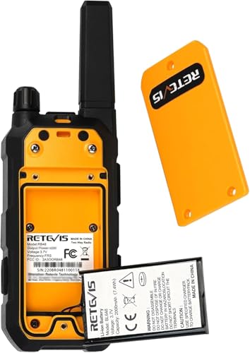 Retevis RB48 Heavy Duty Walkie Talkies, Waterproof Two Way Radio, Advanced Triple Proof, 2000 mAh, Emergency, 2 Way Radio Long Range for Job Site (4 Pack) Yellow