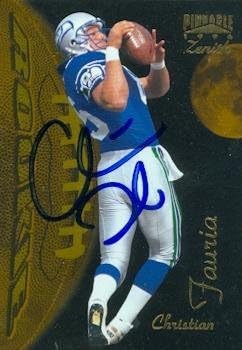 Sports Memorabilia Christian Fauria Autographed Football Card (Seattle Seahawks) 1996 Pinnacle Zenith No.Z-105