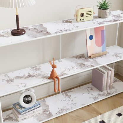 CRE8TIVE Matte Onyx White Marble Contact Paper for Cabinets Drawers 12"x80" Marble Wallpaper Peel and Stick Countertops Waterproof Self Adhesive Granite Countertop Contact Paper for Kitchen Table Desk