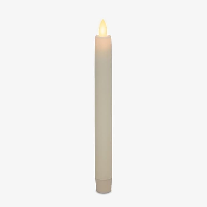 Luminara - Flameless Battery Operated Taper Candle - Pearl Ivory - Pack of 1-1x9.5 - LED Flickering Flame - Realistic Safe for Home Kids and Pets