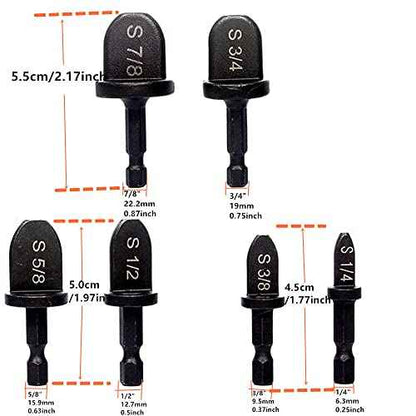 6pcs HVAC Repairing Set Air Conditioner Copper Tube Expander Swaging Tool Manual Pipe Swage Expander Drill Bit Soft Copper Tubing Bit with 1/4'', 3/8'', 1/2'', 5/8'', 3/4'', 7/8' Bits