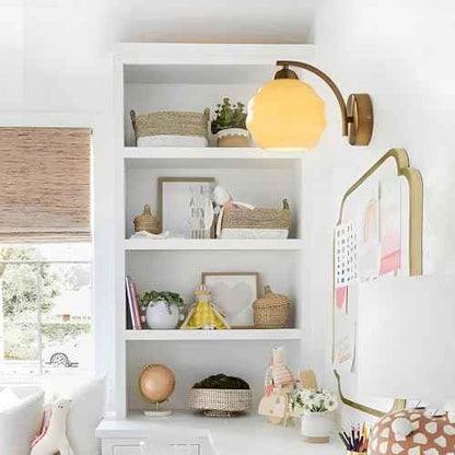 Mid Century Modern Gold Wall Sconce Glass Sconces Wall Lighting Bathroom Vanity Light Fixtures Globe Wall Lamp Bedroom Wall Lights for Living Room Bedroom Hallway Foyer