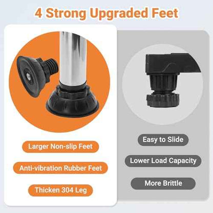 WBD Upgraded Mini Fridge Stand Washer and Dryer Stand for 21-28 Inch Appliance Washing Machine Stand Base with 4 Strong Feet Laundry Pedestal Dryer Universal Platform(Height 11"-12" Adjustable)