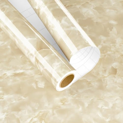 Beige Marble Contact Paper for Countertops Beige Marble Peel and Stick Wallpaper Removable Waterproof Countertop Contact Paper for Cabinets Kitchen Vinyl Wrap Counter Top Covers 15.7"¡¿78.7"