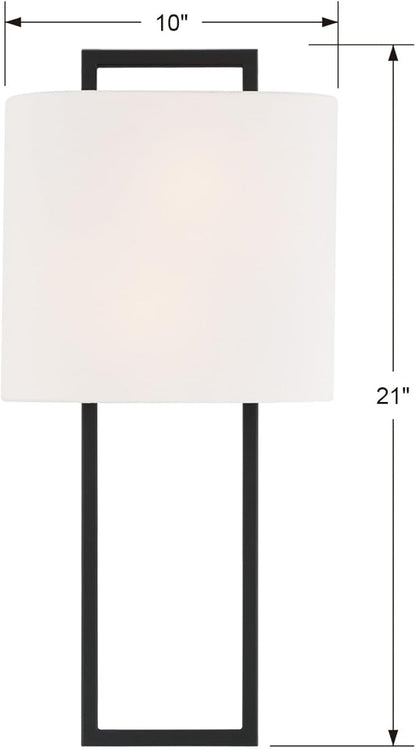 Crystorama Fremont 2 Light Black Forged Sconce