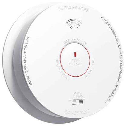 Jemay Smoke Detector Combination Smoke & Carbon Monoxide Alarm, 10-Year Battery Powered CO Detectors with Test & Silence Button, Bilingual Voice Alerts,UL 217-9th CO Fire Alarm Combo for Home,1 Pack