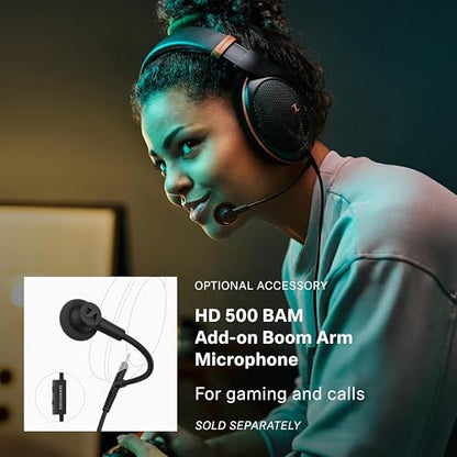 Sennheiser HD 599 SE Open-Back Headphones, Premium Design, Natural Balanced Audio, Comfortable Fit, Wired Headphones for Music, Gaming, School, Work, Black