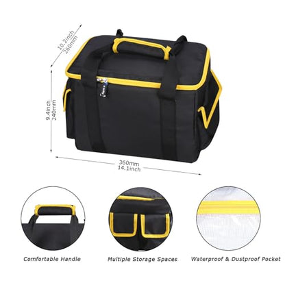 Tool Bag for DEWALT 20V MAX 6-1/2-Inch Circular Saw DCS391B/ DCS565B with Multi-Pocket for Batteries/Masks/Circular Saw Blades, Universal Tool Bag for 6-1/2-Inch Circular Saw (Black & Yellow)