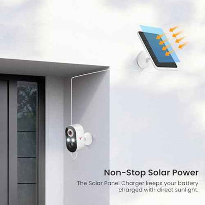 1080p Wireless Security Camera with Solar Panel, AI Human Detection, 2-Way Talk, Night Vision, Cloud Storage (Sold Separately), Battery Included, Home Security, 2.4GHz WiFi Only (2 Pack)
