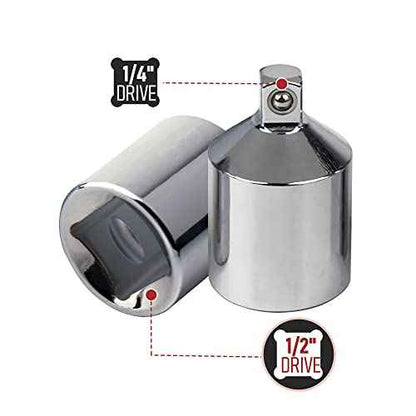 Socket Adapter 1/2" Drive (F) to 1/4"(M), CR-V, Female to Male