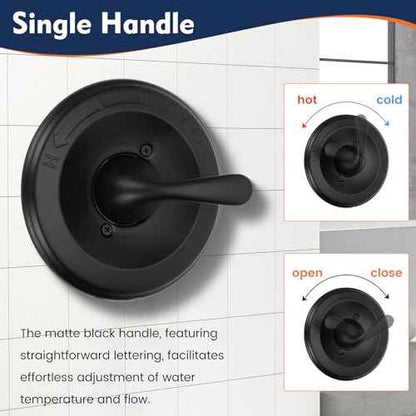 Replacement for DT Classic 13/14 Series Single-Function Shower Valve Trim Kit, T13020-BL Matte Black Shower Handle Set, Fit R10000 Series Shower Valve(Catridge and Valve Not Included)