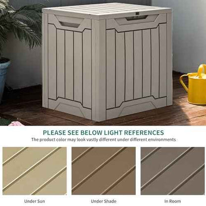YITAHOME 31 Gallon Outdoor Storage Box, Resin Deck Box and Waterproof Package Delivery Box for Gardening Tools, Pool Supplies, Patio Furniture, Lockable, Taupe