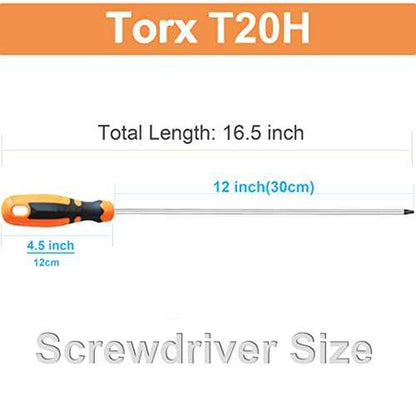 T15 Torx Screwdriver Extra Long, SKZIRI 12inch T15H Long Torx Security Screwdriver Blade Length S2 Steel (T15)