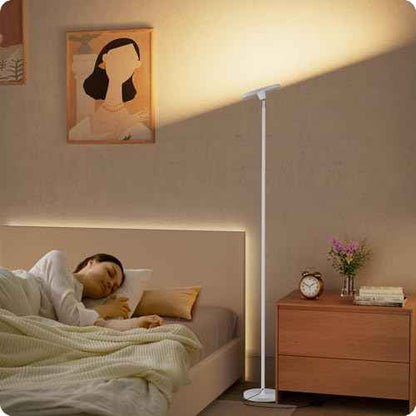 Dimmable Floor Lamp with Remote£¬Floor Lamps for Living Room Bedroom Office£¬Adjustable Brightness (10%-100%)and Color Temperature (3000k- 6000k )£¬Standing Lamp Tall Lamp with Foot Switch (white)