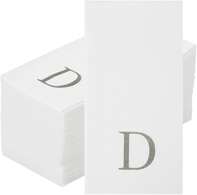Luxenap 15.8 X 7.9 Inch Linen-Feel Guest Towels, 50 Lettered Hand Towels