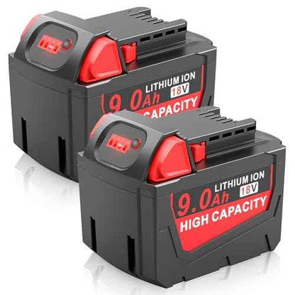 2 Pack 9.0Ah 18V Replace for Milwaukee Mk18 Battery Compatible with 48-11-1850 48-11-1860 48-11-1845 48-11-1828 Cordless Power Tools Lithium Battery