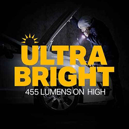 LUXPRO LP1100V3 2D Size High-output Handheld Flashlight, 455 Lumens, 2 D, Tackgrip, LPE Optics, Side Button