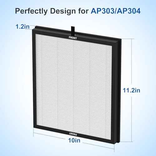 AP303 AP304 Replacement Filters, Compatible with DAYETTE £¦ FRESHDEW Air Puri-fier AP303/AP304, 3-in-1 Filtration System Replacement Filters,4 Pack