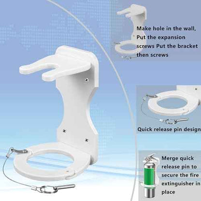 Boat Nylon Fire Extinguisher Bracket,Mounting Bracket with Quick Release Pin,Fire Extinguisher Brackets Compatible with Fire Extinguishers (White)