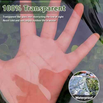 Clear Tarp 6x10 ft -Heavy Duty 14Mil Waterproof PVC Vinyl Tarpaulin with Reinforced Edges & Aluminum Alloy Grommets,Transparent Cover for Patio,Porch,Pool,RV,Outdoor Use