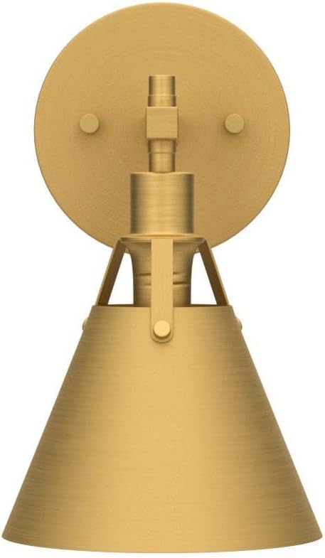 KSANA Antique Gold Wall Sconces Lighting Fixture, Modern Vintage Wall Mounted Lamp 1-Light for Bedroom, Bathroom, Living Room, Brass Finish
