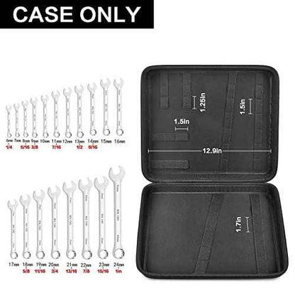 Wrench Organizer Holder Case for Ratcheting Wrench Set Metric & SAE, 19 Combination Ratchet Wrenches Tool Box Roll Pouch for WORKPRO/for EFFICERE/for JAEGER/for GEARWRENCH/for CRAFTSMAN £¨Bag Only£©