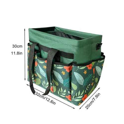 Standable Garden Tool Bag, Oxford Garden Tote Storage Bag, Portable Garden Tool Organizer Bag with Adjustable Shoulder Strap
