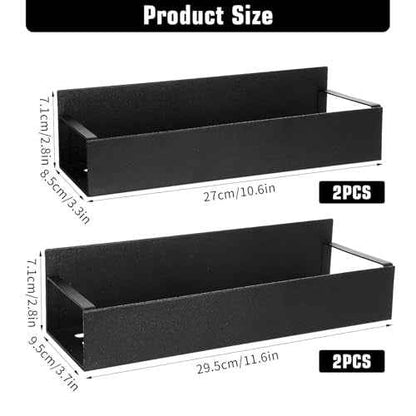 4 Pcs Magnetic Aerosol Spray Can Holder, Wall Mounted Spray Bottle Rack, Mechanic Paint Bottle Can Organizer, Tool Box Storage Rack for Garage Home Workspace (Black)