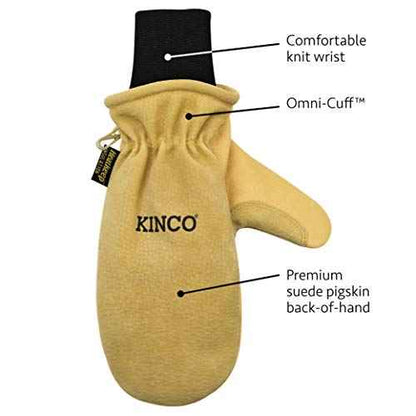Kinco - Premium Leather Work and Ski Mitt with Nikwax Waterproof Wax, (901T)