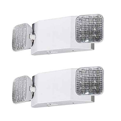 CM MZY Emergency Lights with Battery Backup,Commercial Emergency Light,Two Adjustable LED Light Head Emergency Lighting Fixtures,120-277V AC, UL Certified,2 Pack