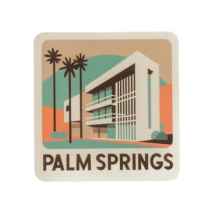 Vagabond Heart Palm Springs Sticker - Weatherproof Vinyl California Souvenir Decal