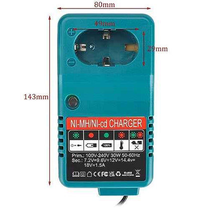 Ni-MH Ni-Cd Battery Charger for Makita, DC1804T Battery Charger Compatible with Makita 7.2V14.4V 18V PA12 PA14 PA18 6010D 6261D