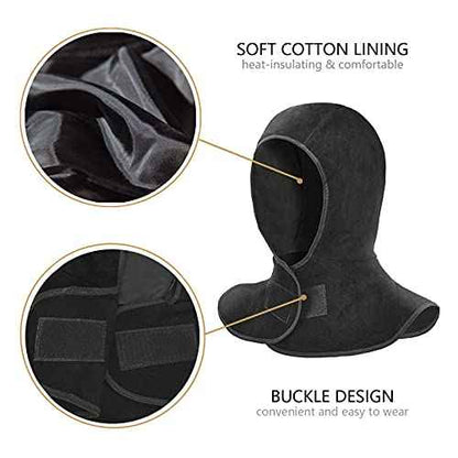 Leaseek Welding Hood, Flame-Retardant Protective Welding Cap with Neck Shoulder Drape, Welding Helmet Accessories,Head Protection for Men & Women, Black