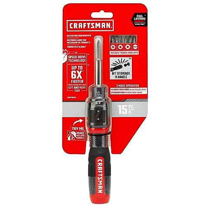 CRAFTSMAN 15pc 6x SpeedDrive Ratcheting Screwdriver (CMHT68134)