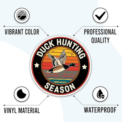 Duck Hunting Stickers 50 Pieces Vinyl Waterproof Decal for Laptop Water Bottle Phone Car Window Bike Motorcycle Stakeboard Scrapbook Ducks Hunt Sticker Gifts