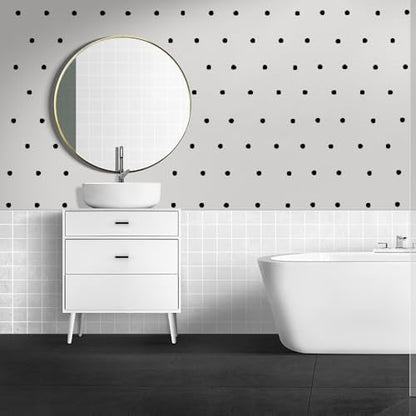 Black Polka Dot Wall Decals ? 100pcs 1 Inch Matte Vinyl Dots ? Not Stickers ? Removable & Safe for Walls ? Easy to Peel & Stick ? Nursery & Bedroom Decor by BUGYBAGY