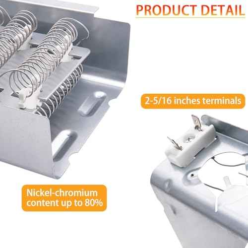 Dryer Heating Element Kit Replace for Estate EED4400WQ0 EED4400WQ1 EED4100WQ0 TEDX640PQ0 EED4300TQ0 EED4300SQ0 TEDS840PQ0 TEDS840JQ2 TEDX640JQ1 EED4300VQ0 EED4300VQ1 EED4400SQ0