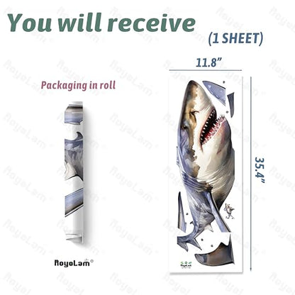 Lifelike Shark Wall Stickers for Nursery Sea Animal Wall Stickers for Kid Boy Baby Room Stickers Peel and Stick Wall Art Home Decor Living Room Bedroom Bathroom