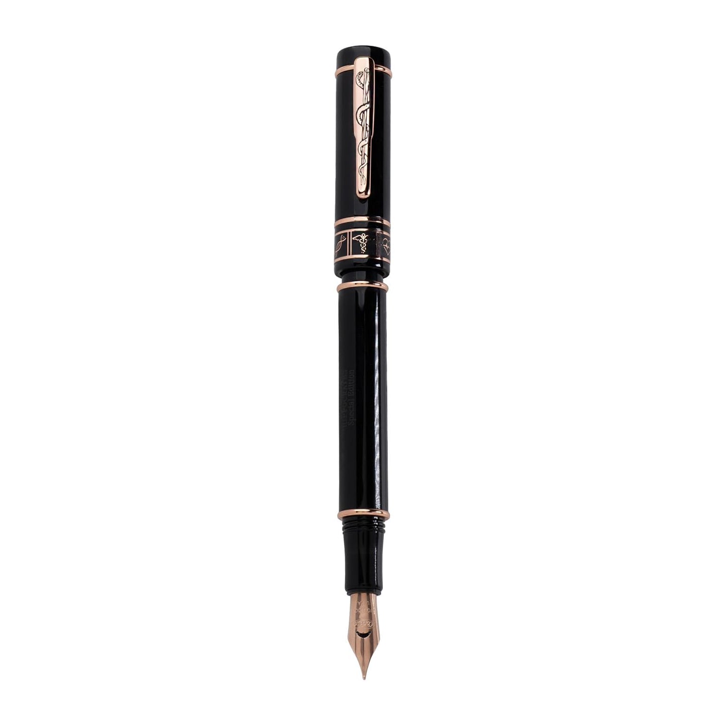 Conklin Hippocrates Fountain Pen in Black – Medium Nib, Luxury Writing Instrument with 18K Gold-Plated Trim – Ideal for Doctors, Medical Professionals & Collectors