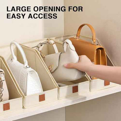 DIMJ Closet Organizers for Purses and Bag Storage, 6 PackSmall Storage Bins Foldable, Storage Baskets for Shelves, Wardrobe, Bedroom, Office, Fabric Cube Storage, 5.9 x 11.8 x 6.7 in