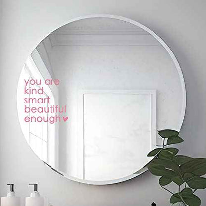 2X Self Affirmations Mirror Decal, Self Confidence, Bathroom Entryway Decal, Mirror Affirmation, Vinyl Sticker, Salon Mirror Sticker, Positive Vinyl, Set of 2 (Pink)
