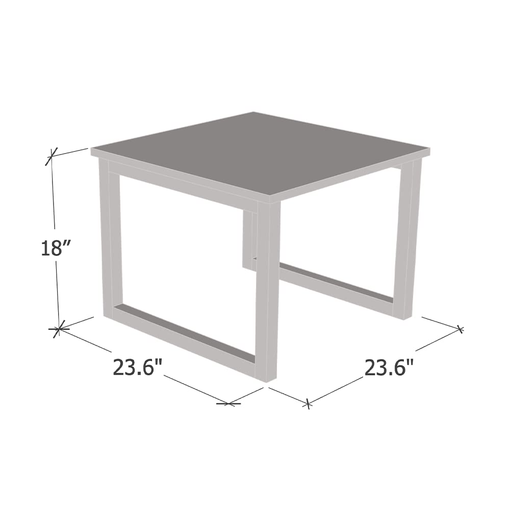 Meble Furniture Mawa Coffee Table 24" — Modern Rectangular Design — High Gloss Finish, 24 x 16 x 16 inches — Black/Gold