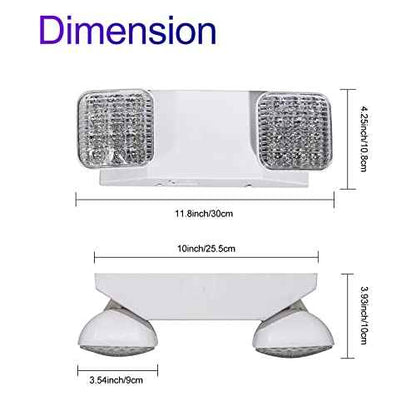 CM MZY Emergency Lights with Battery Backup,Commercial Emergency Light,Two Adjustable LED Light Head Emergency Lighting Fixtures,120-277V AC, UL Certified,2 Pack