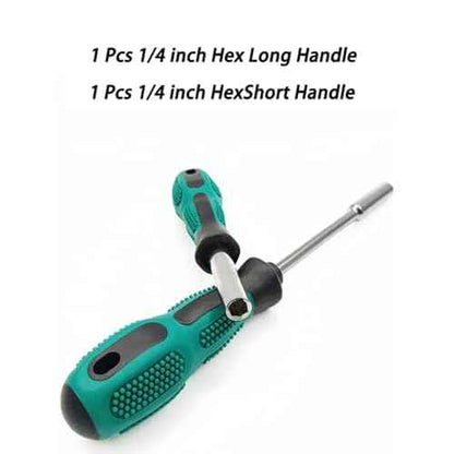 2-Piece Bit Driver Handle, 1/4¡È Magnetic Bit Holding Screwdriver Handle, 190mm and 110mm Long with Non-slip Handle, 6.35mm Hex Nut Driver for Bits