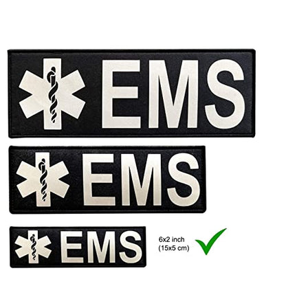 6x2 inch Reflective EMS EMT Star of Life Back Panel Patch Med Medical Patch